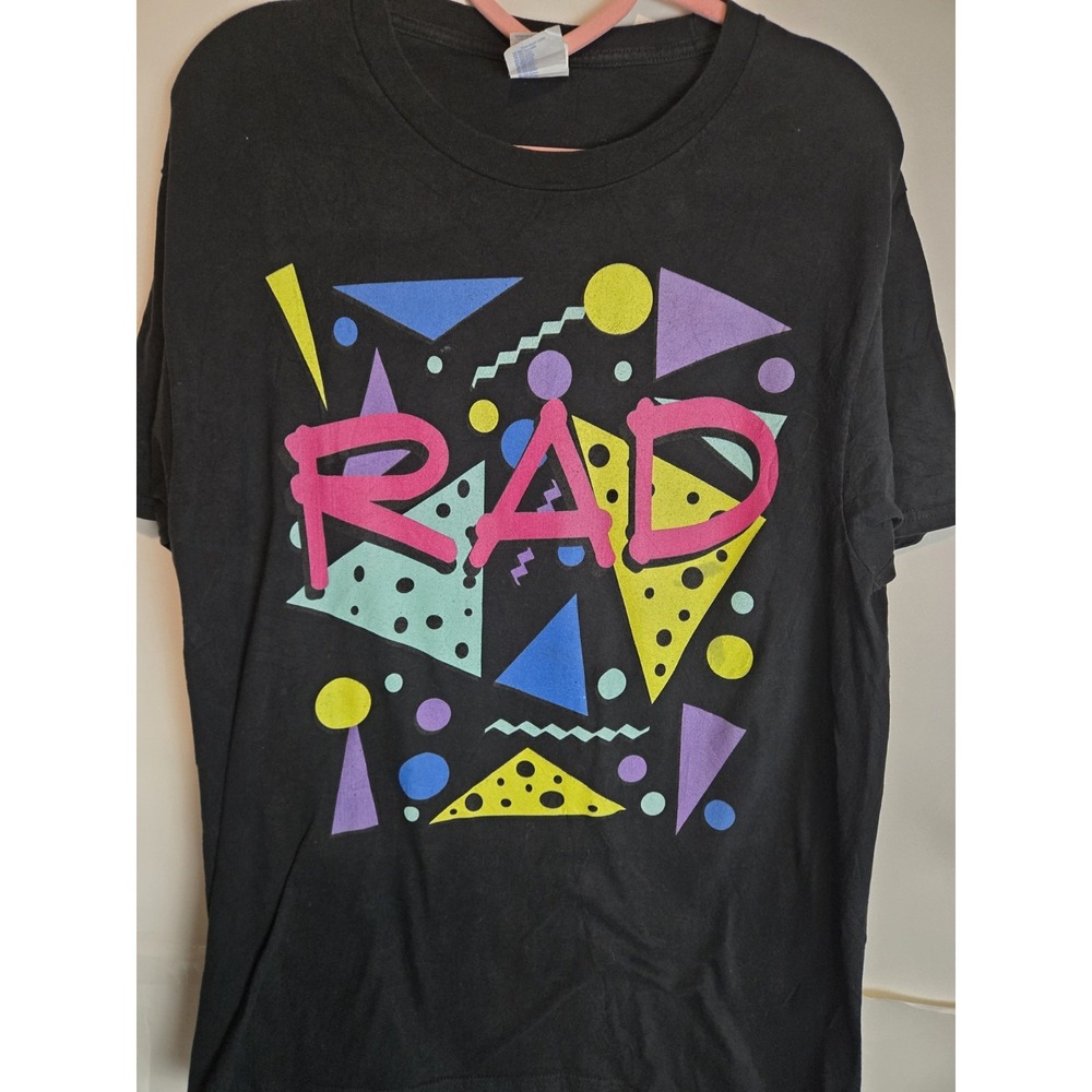Vintage Y2k 90s Themed Colorblock Rad Shirt Saved By The Bell Neon Icon Sz Md